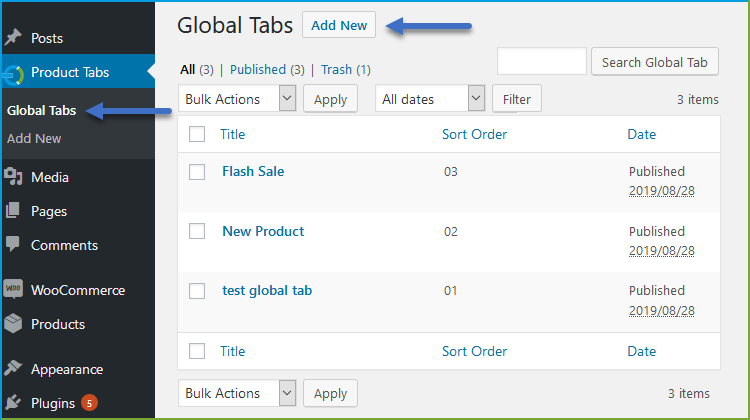 WooCommerce Plugin für zusätzliche Informationen - globale Registerkarten